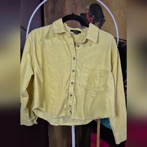 Forever 21 Yellow Corduroy Crop Top